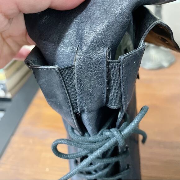 Bronx Black Distressed Leather Renna Gade Studded Stiletto Bootie Size 10 - Picture 6 of 13